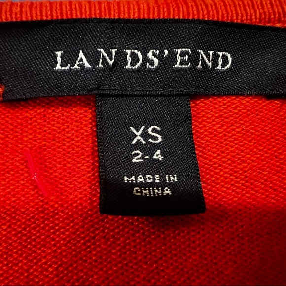 LANDS END women orange cardigan/ size XS 2-4 - Picture 3 of 7